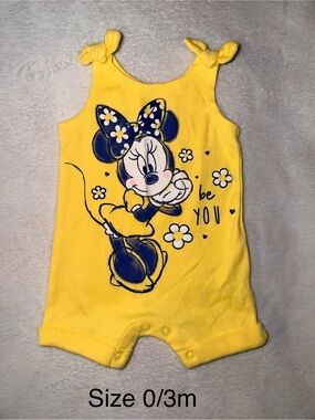 Disney Yellow Minnie Mouse One-Piece Romper